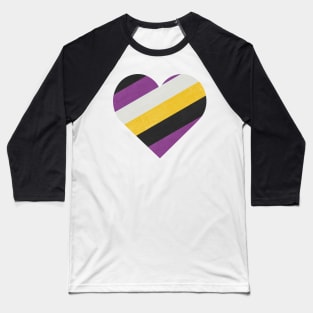 Non Binary Pride Heart Baseball T-Shirt